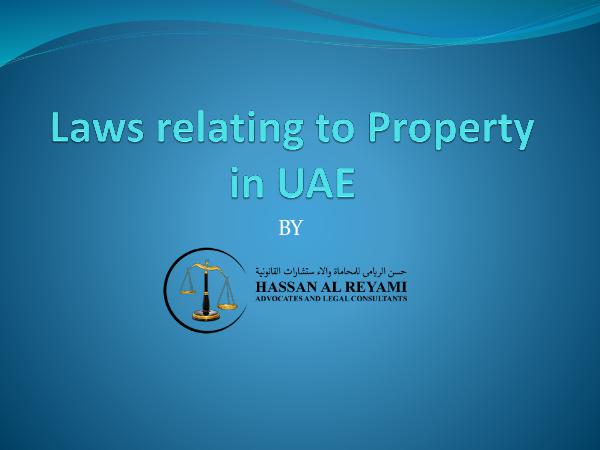 Laws in UAE Laws relating to Property in UAE