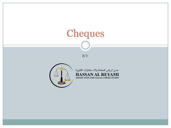 Laws in UAE Cheques