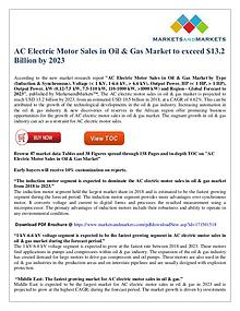 AC Electric Motor Sales in Oil & Gas Market to exceed $13 Bn by 2023