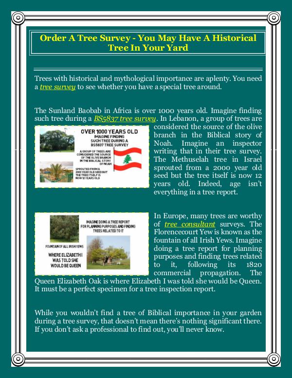 Order A Tree Survey - You May Have A Historical Tree In Your Yard Order A Tree Survey - You May Have A Historical Tr