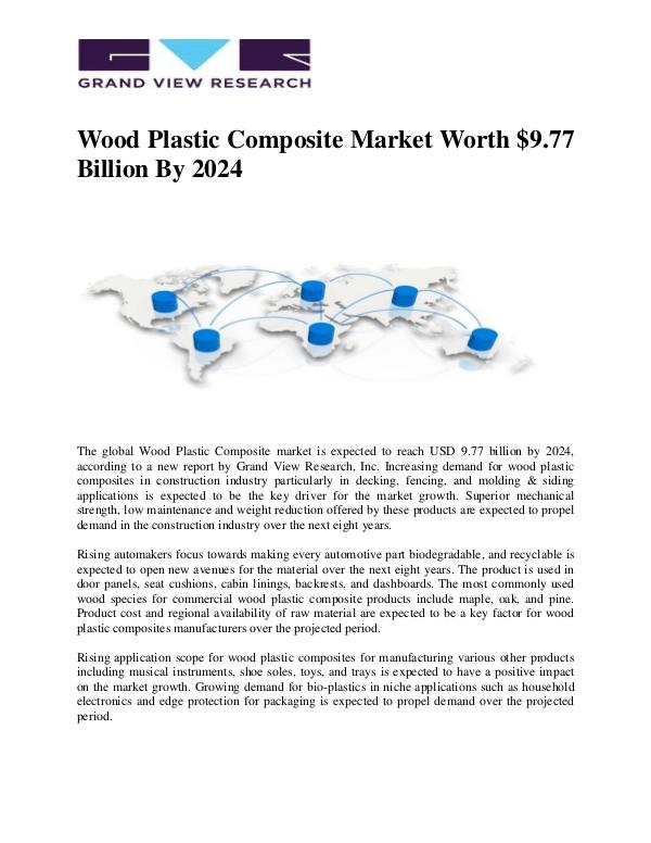 Wood Plastic Composite Market Worth $9.77 Billion By 2024 Wood Plastic Composite Market
