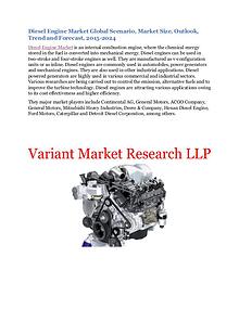 Diesel Engine Market Global Scenario, Market Size, Outlook, Trend and