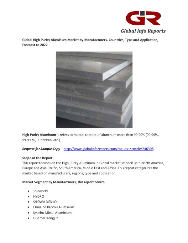 High Purity Aluminum Market by Manufacturers, Countries High Purity Aluminum Market
