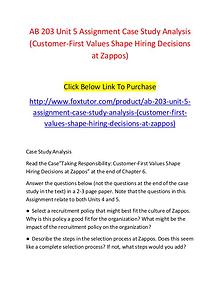 AB 203 Unit 5 Assignment Case Study Analysis (Customer-First Values S