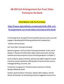 AB 203 Unit 8 Assignment Sun Trust Takes Training to the Bank-Dgoodzh