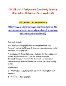 AB 203 Unit 4 Assignment Case Study Analysis (Can Yahoo Still Attract