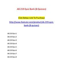 AB 219 Quiz Bank (8 Quizzes)