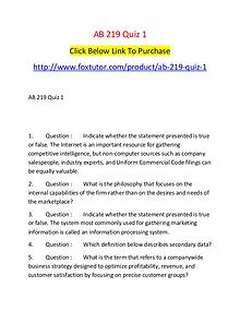 AB 219 Quiz 1