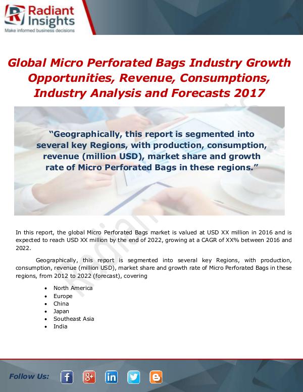 Market Forecasts and Industry Analysis Global Micro Perforated Bags Industry 2017 Market