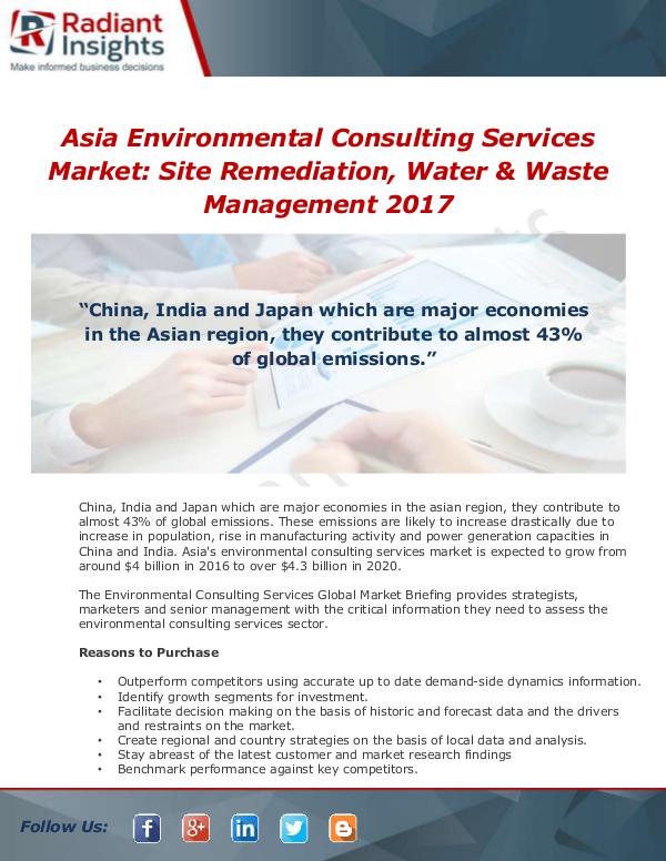 Market Forecasts and Industry Analysis Asia Environmental Consulting Services Market Repo