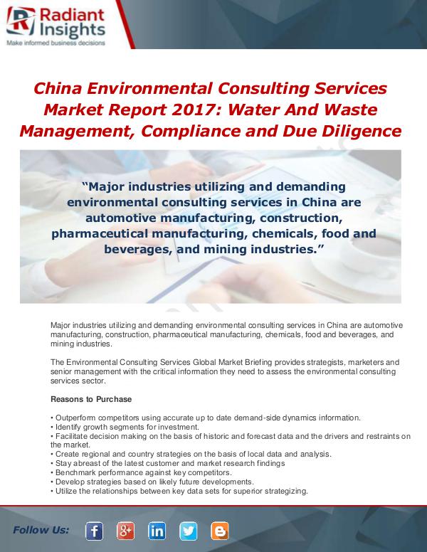 Market Forecasts and Industry Analysis China Environmental Consulting Services Market Rep