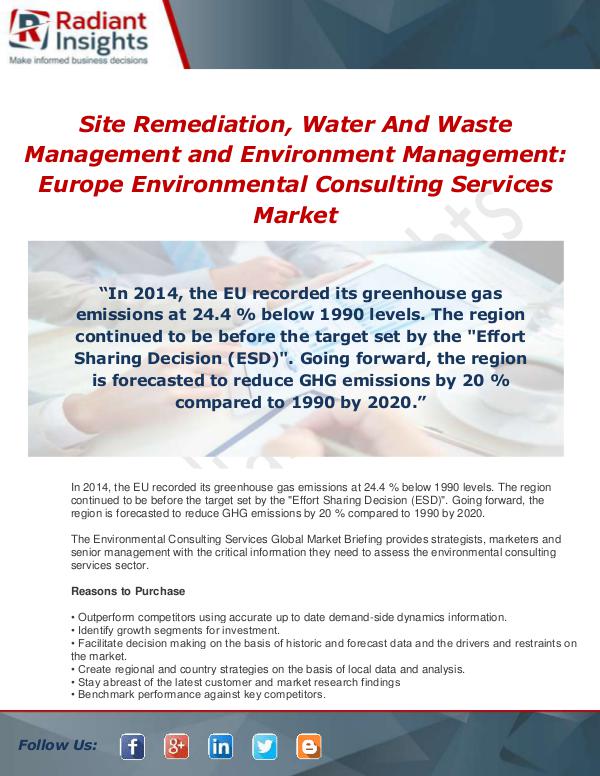 Market Forecasts and Industry Analysis Europe Environmental Consulting Services Market Re