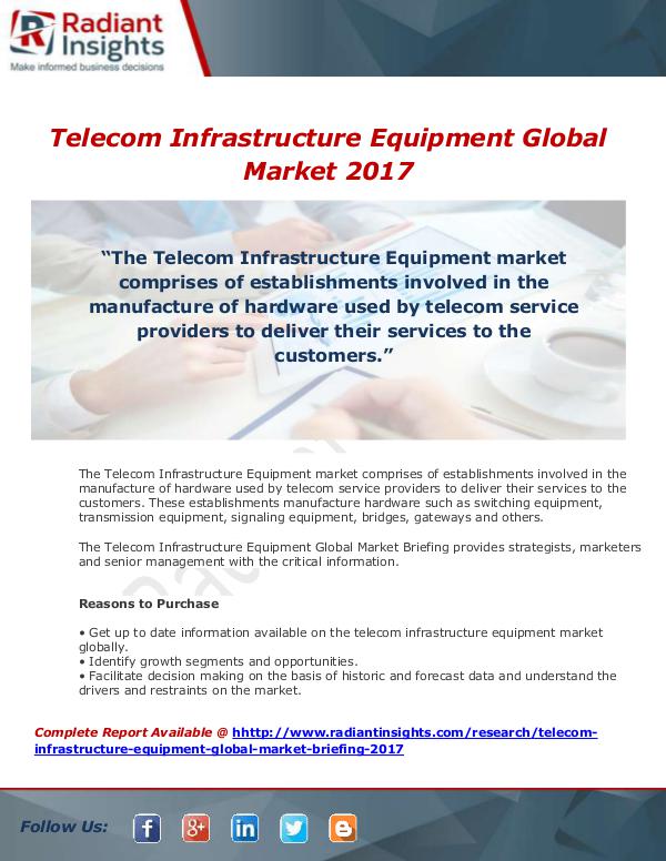 Market Forecasts and Industry Analysis Telecom Infrastructure Equipment Global Market Bri