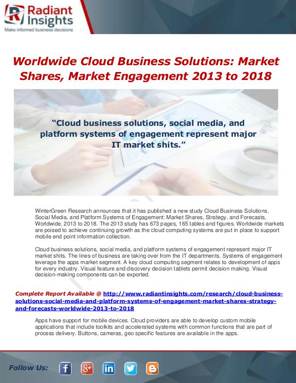 Cloud Business Solutions, Social Media, and Platfo