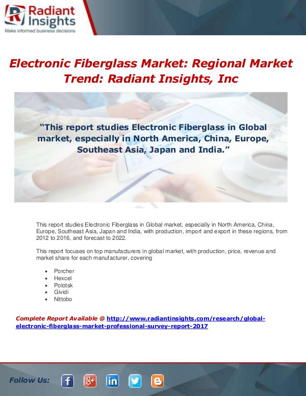 Market Forecasts and Industry Analysis Electronic Fiberglass Market Regional Market Trend