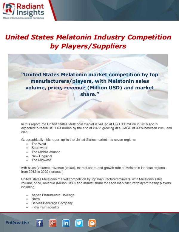 United States Melatonin Industry 2017 Market Resea