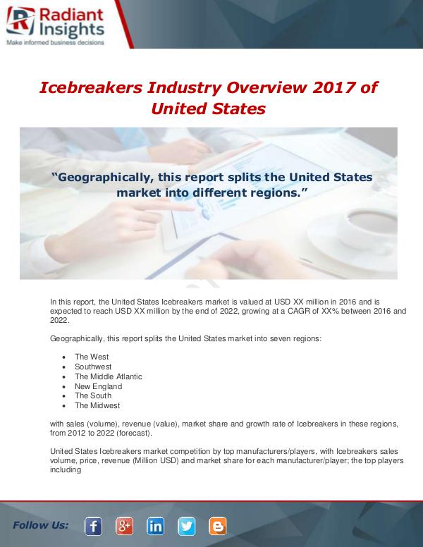 Market Forecasts and Industry Analysis United States Icebreakers Industry 2017 Market Res