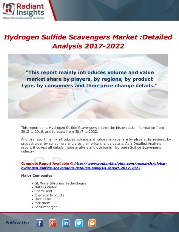 Market Forecasts and Industry Analysis Global Hydrogen Sulfide Scavengers Detailed Analys