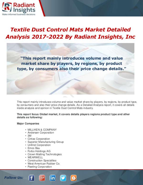 Market Forecasts and Industry Analysis Global Textile Dust Control Mats Detailed Analysis