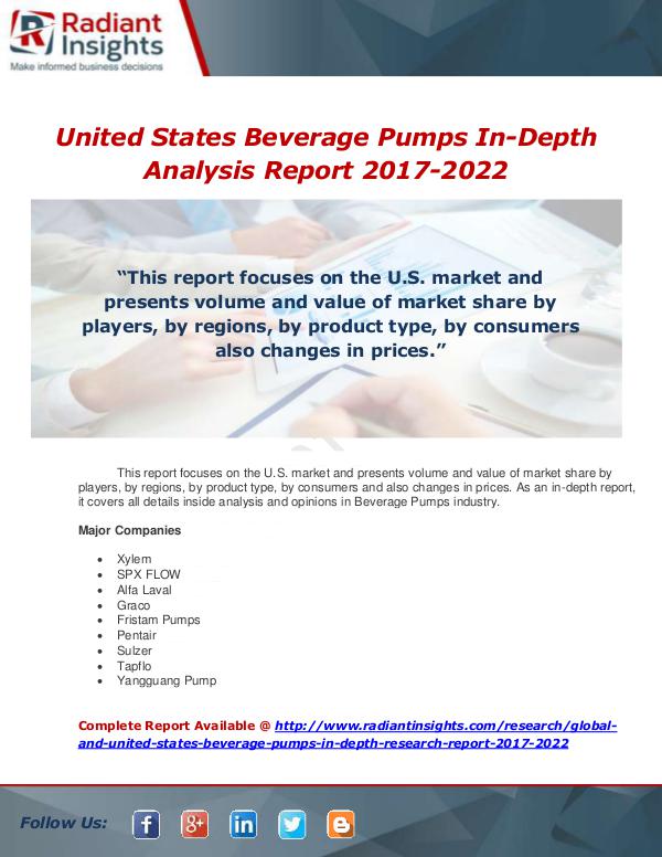 Market Forecasts and Industry Analysis Global and United States Beverage Pumps In-Depth R
