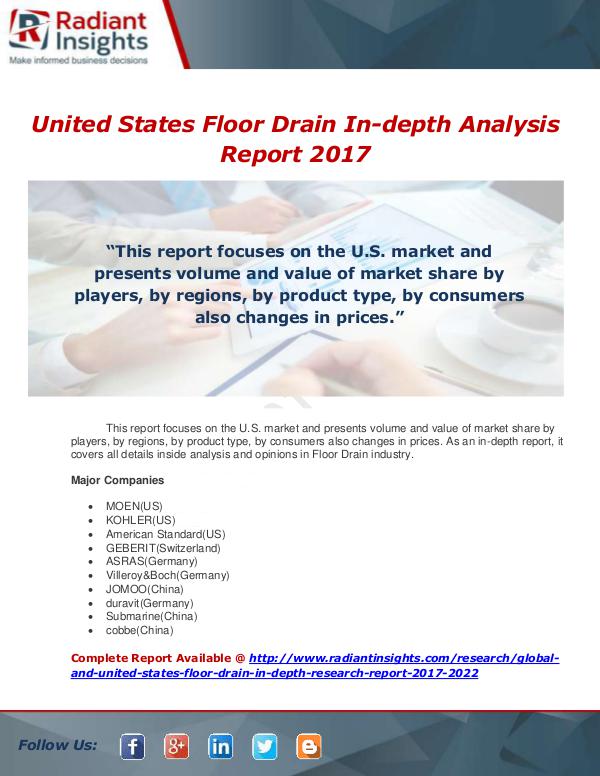 Market Forecasts and Industry Analysis Global and United States Floor Drain In-Depth Rese