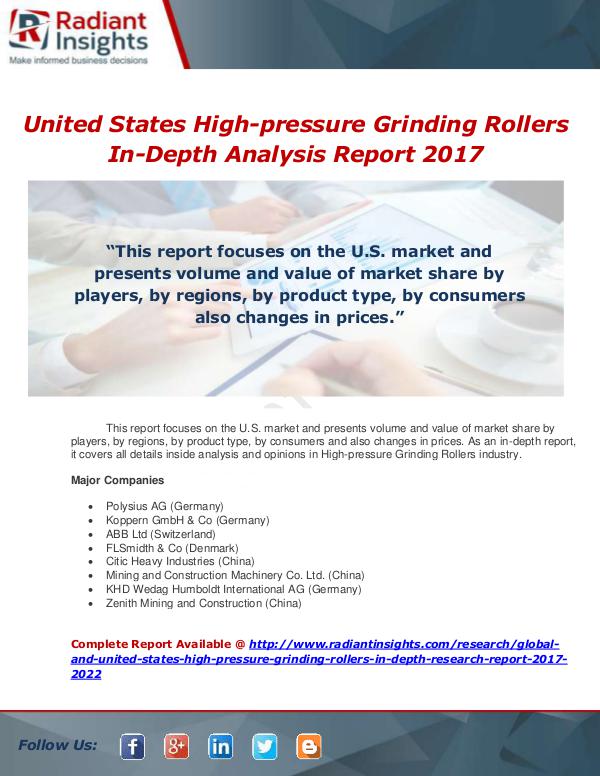 Market Forecasts and Industry Analysis Global and United States High-pressure Grinding Ro