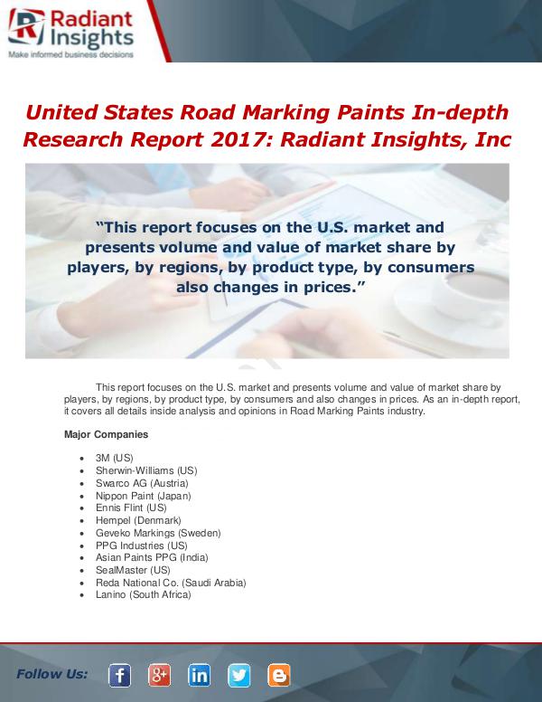Market Forecasts and Industry Analysis Global and United States Road Marking Paints In-De