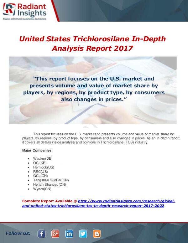 Market Forecasts and Industry Analysis Global and United States Trichlorosilane (TCS) In-