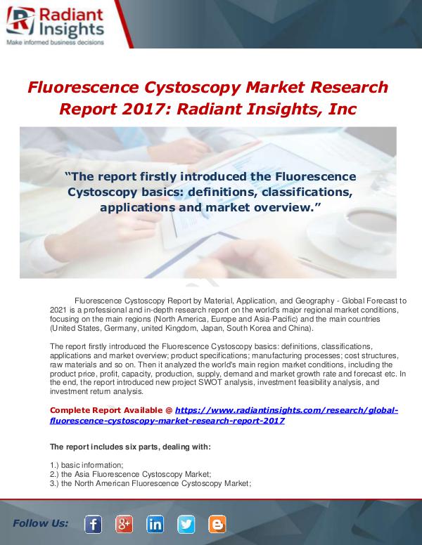 Market Forecasts and Industry Analysis Global Fluorescence Cystoscopy Market Research Rep