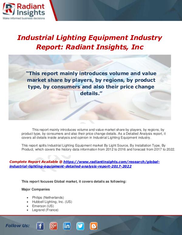 Market Forecasts and Industry Analysis Global Industrial Lighting Equipment Detailed Anal