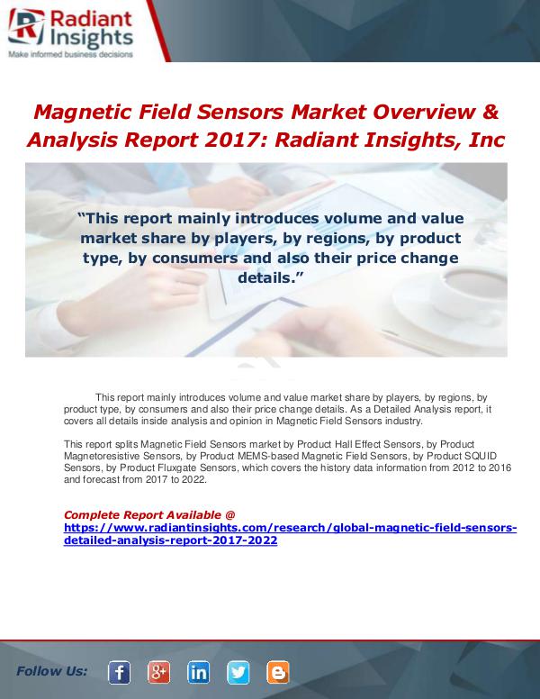 Market Forecasts and Industry Analysis Global Magnetic Field Sensors Detailed Analysis Re
