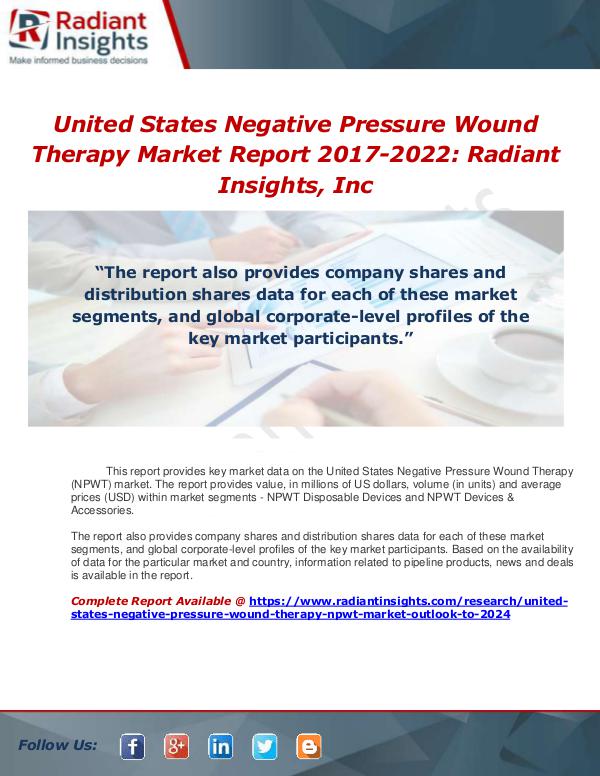 Market Forecasts and Industry Analysis United States Negative Pressure Wound Therapy (NPW