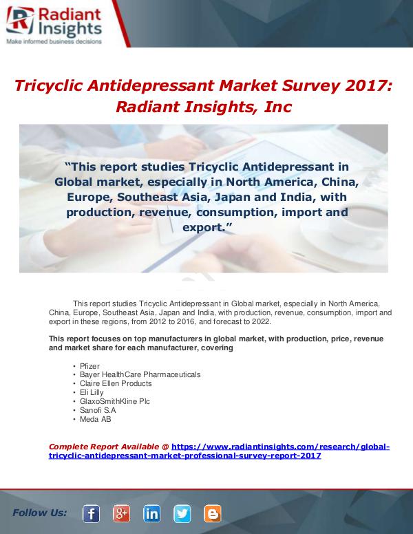 Market Forecasts and Industry Analysis Global Tricyclic Antidepressant Market Professiona