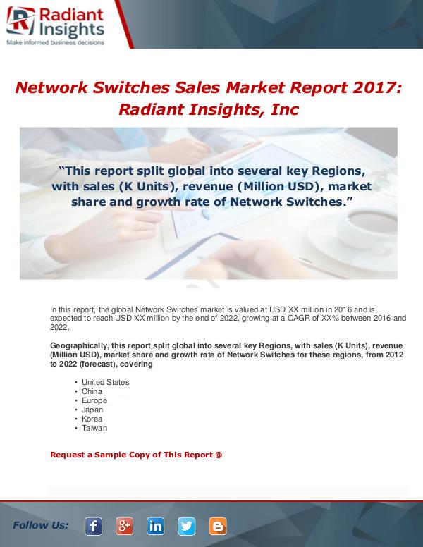 Market Forecasts and Industry Analysis Global Network Switches Sales Market Report 2017