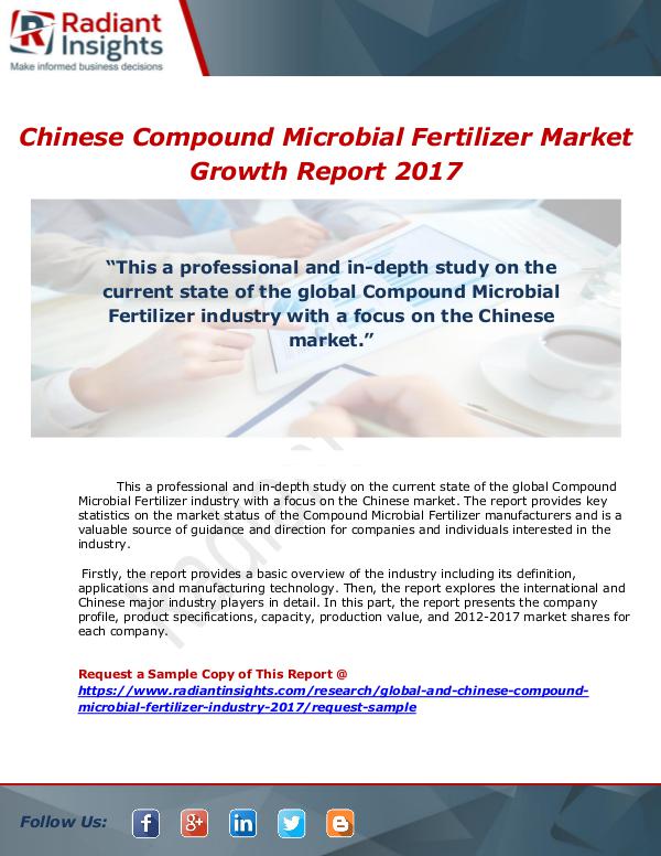 Market Forecasts and Industry Analysis Global and Chinese Compound Microbial Fertilizer I
