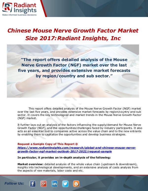 Market Forecasts and Industry Analysis Global and Chinese Mouse Nerve Growth Factor (NGF)