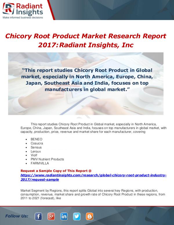 Market Forecasts and Industry Analysis Global Chicory Root Product Industry 2017 Market R