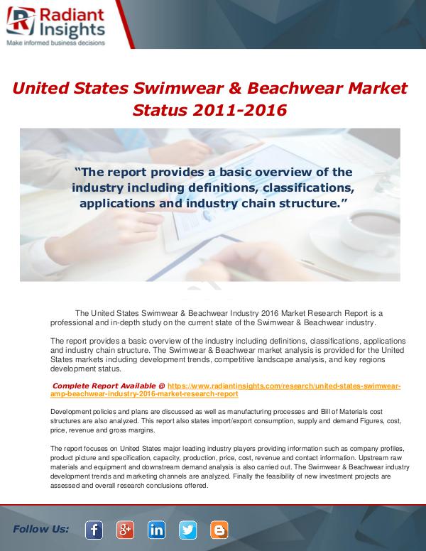 Market Forecasts and Industry Analysis United States Swimwear & Beachwear Market Status 2