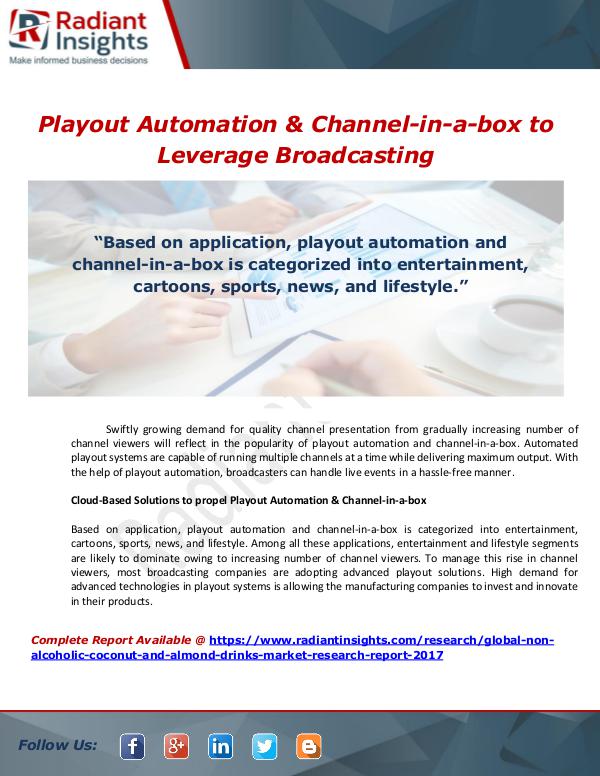 Market Forecasts and Industry Analysis Playout Automation & Channel-in-a-box to Leverage
