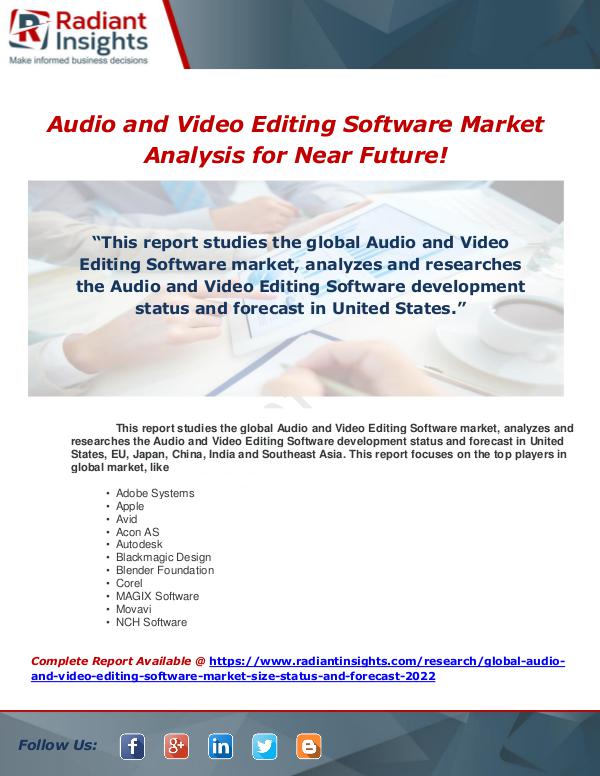 Market Forecasts and Industry Analysis Global Audio and Video Editing Software Market Siz