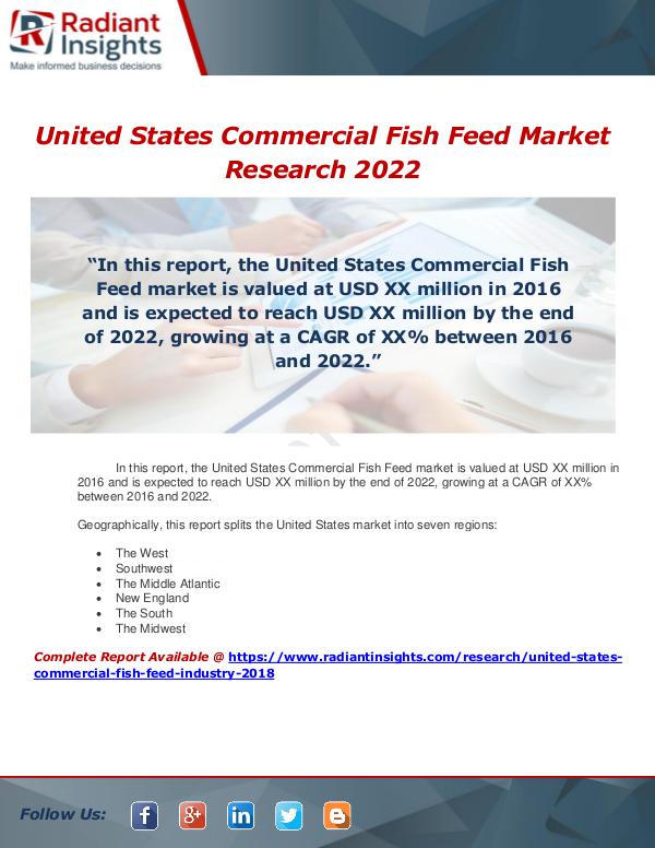 Market Forecasts and Industry Analysis United States Commercial Fish Feed Market Resrach