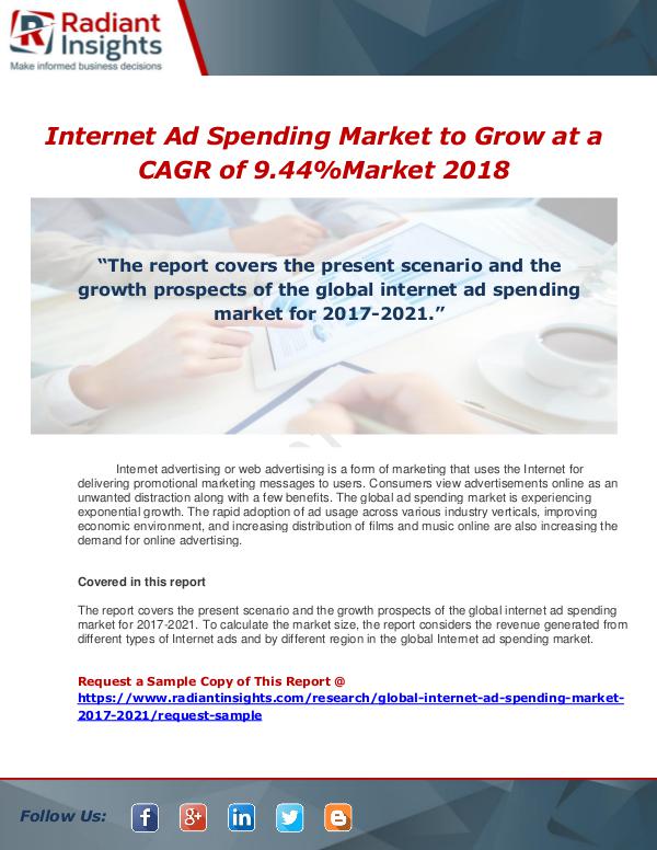 Market Forecasts and Industry Analysis Global Internet Ad Spending Market 2018