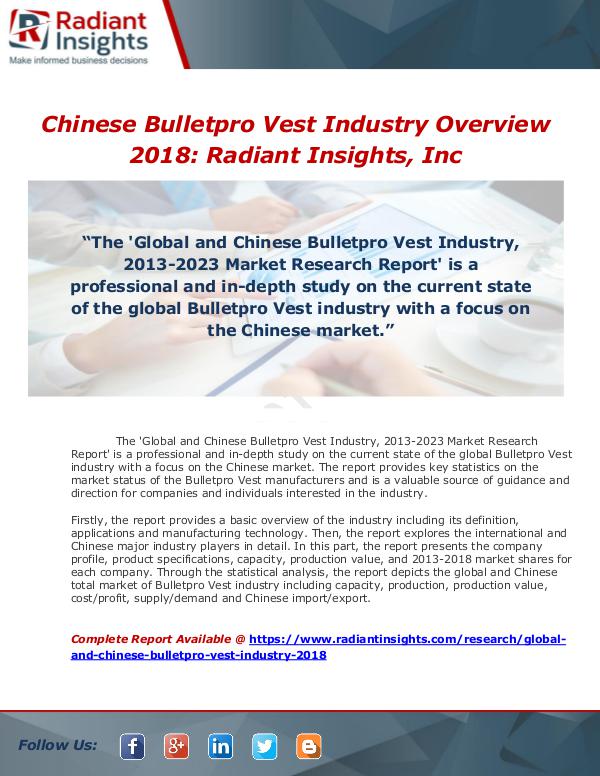 Market Forecasts and Industry Analysis Chinese Bulletproof Vest Industry Research & Analy