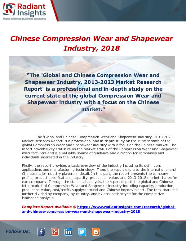 Market Forecasts and Industry Analysis Chinese Compression Wear and Shapewear Market Stat