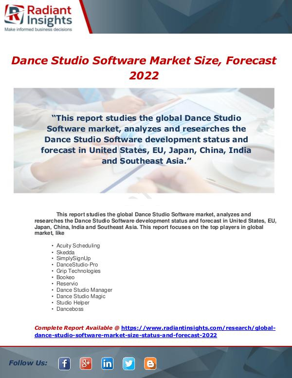 Dance Studio Software Market Size, Status and Fore