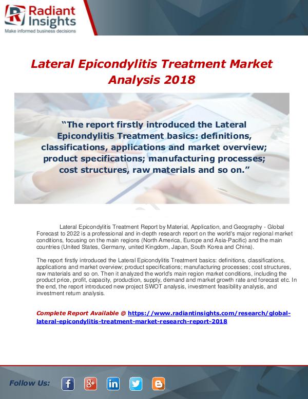 Market Forecasts and Industry Analysis Lateral Epicondylitis Treatment Market Research Re