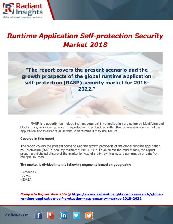 Market Forecasts and Industry Analysis Runtime Application Self-protection (RASP) Securit
