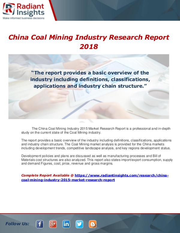 Coal Mining Industry Research Report 2021