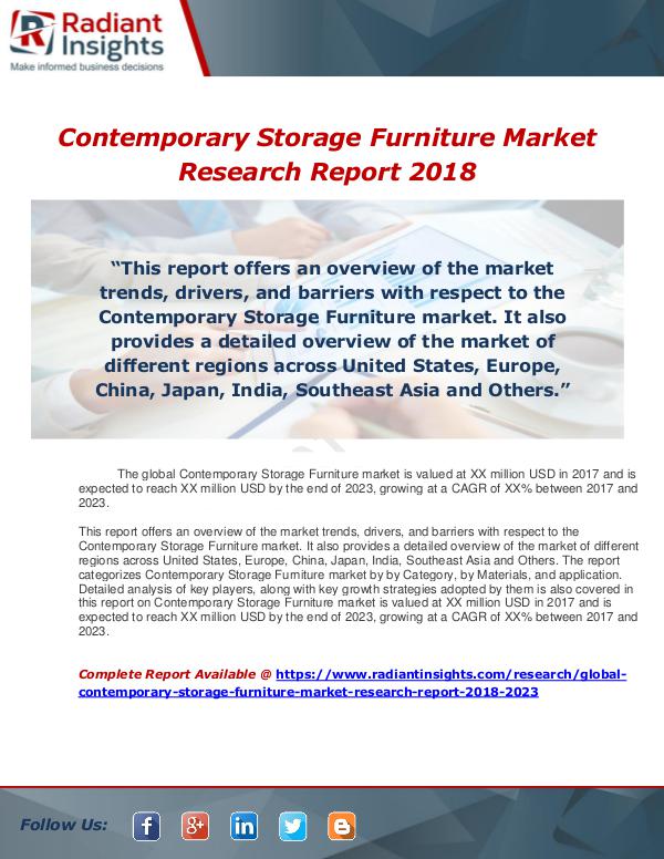 Market Forecasts and Industry Analysis Global Contemporary Storage Furniture Market Resea