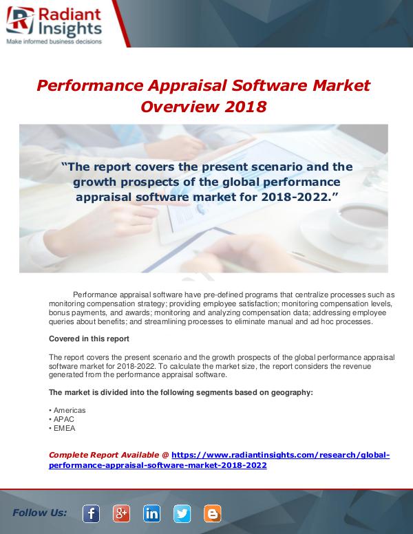 Market Forecasts and Industry Analysis Global Performance Appraisal Software Market 2018-
